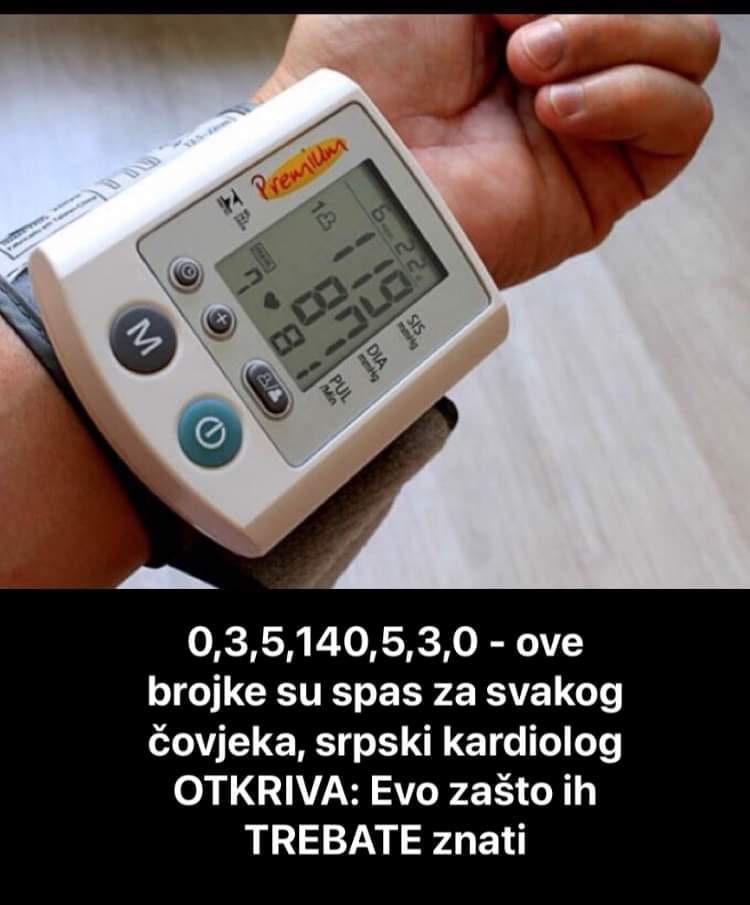 Srpski kardiolog otkriva šta znače sledeće brojke a mogle bih vam spasiti život