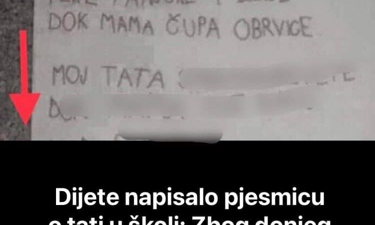 Pogledajte dijete koje je napisalo pismo svom tati u kome otkriva detalje o braku