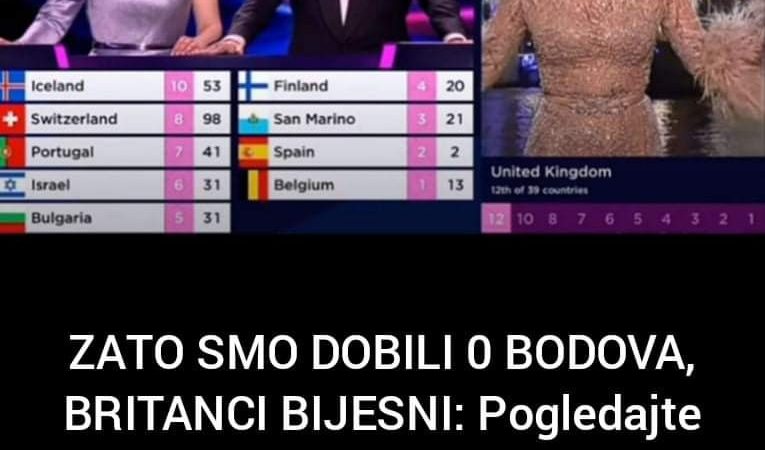 Britanci su ogorčeni jer su na Eurosongu osvojili 0 bodova