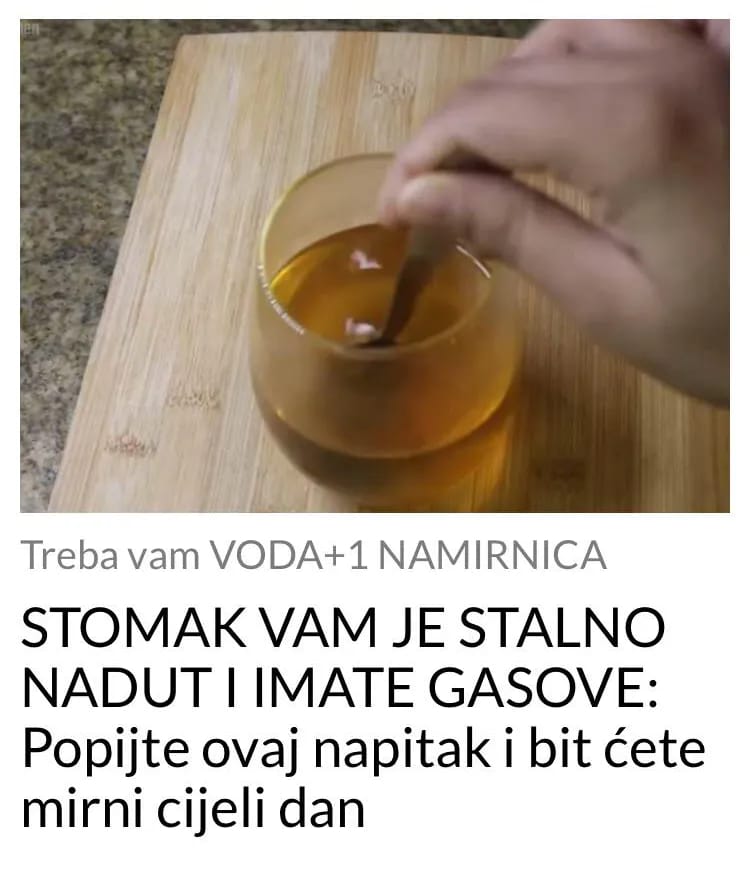 POGLEDAJTE KOJI NAPITAK UKLANJA NADUTOST