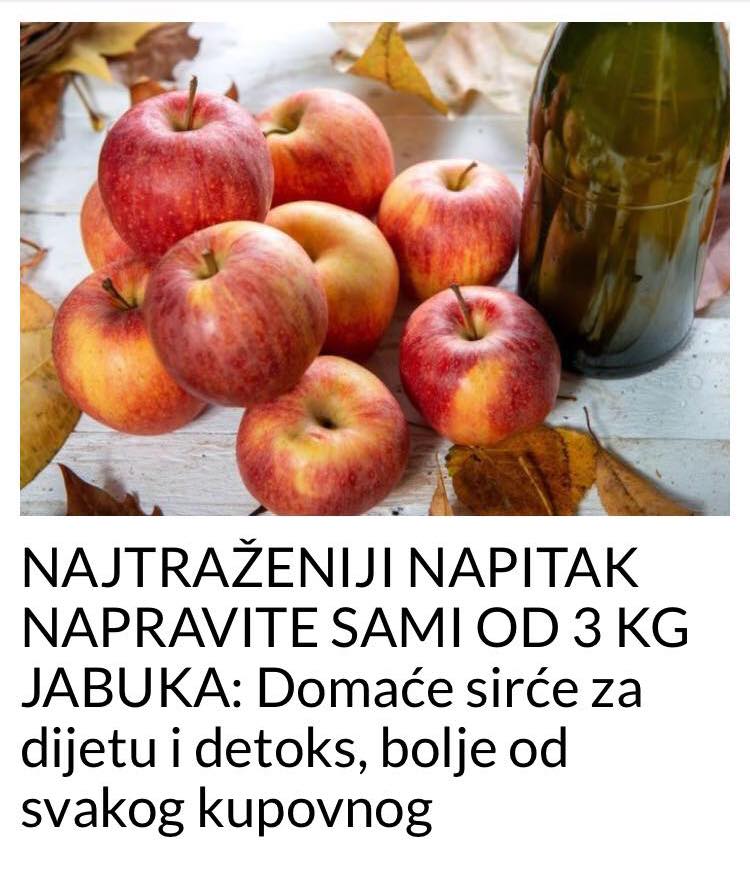 POGLEDAJTE KAKO DA NAPRAVITE NAJTRAŽENIJI NAPITAK SAMI OD 3 KG JABUKA