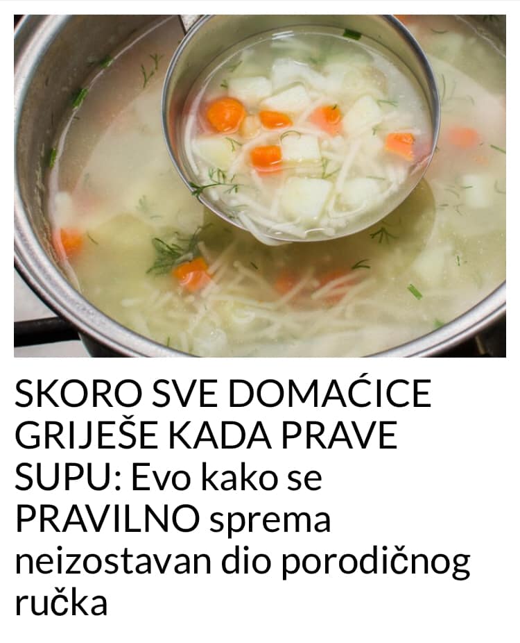 SKORO SVE DOMAĆICE GRIJEŠE KADA PRAVE SUPU: