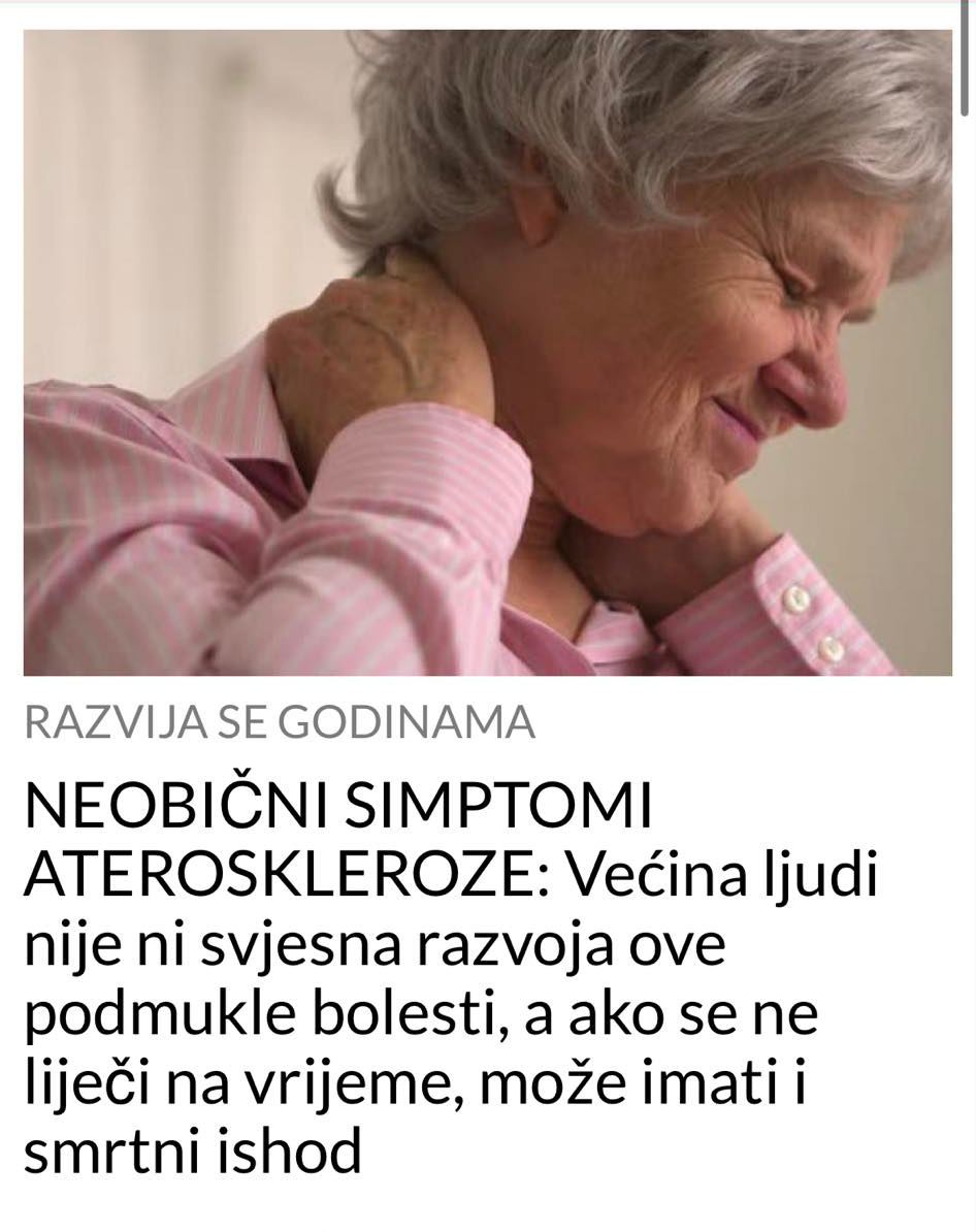 POGLEDAJTE NEOBIČNE SIMPTOME ATEROSKLEROZE