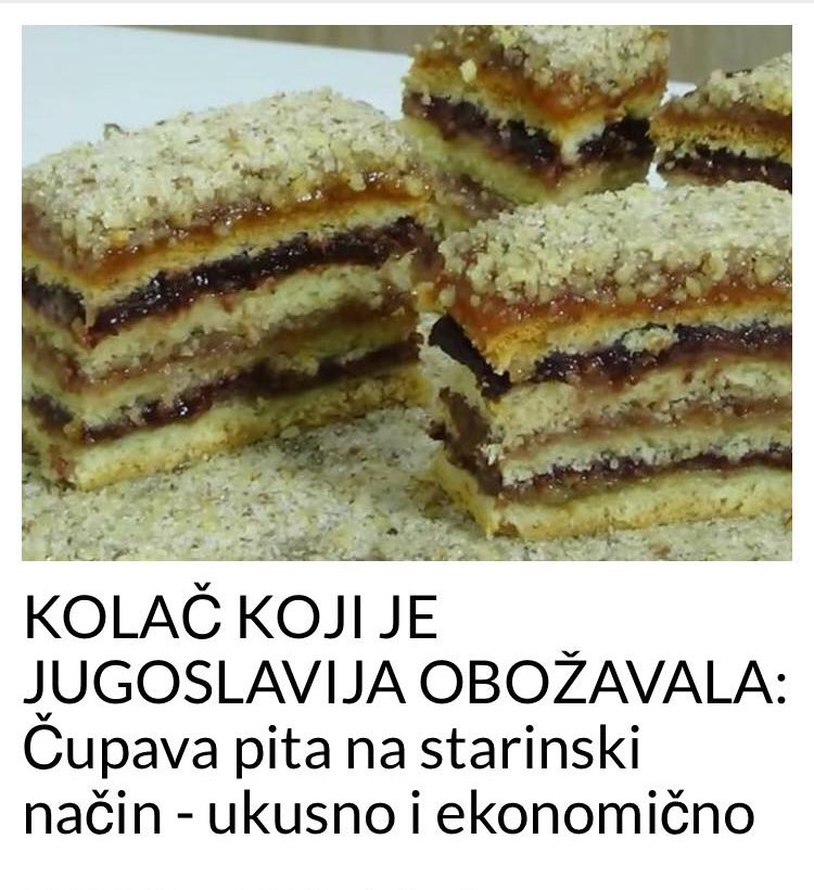 PROBAJTE RECEPT ZA OVAJ STARINSKI KOLAČ