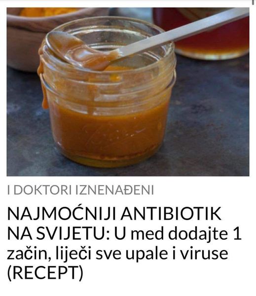 DOMACI ANTIBIOTIK KOJI LIJECI SVE UPALE I VIRUSE!