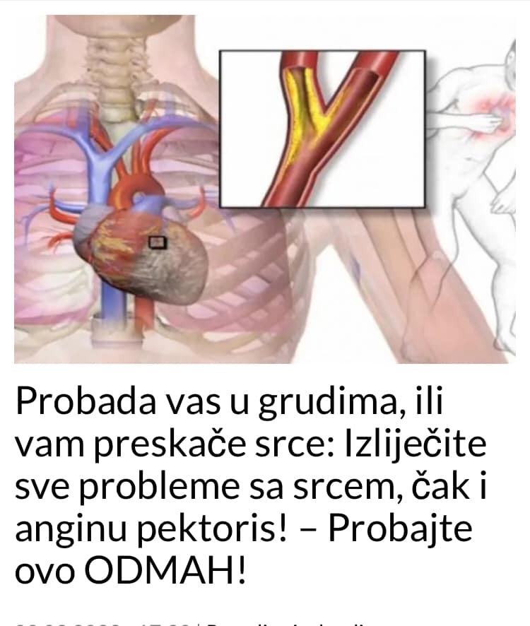 PROBAJTE OVAJ RECEPT AKO VAS PROBADA U GRUDIMA