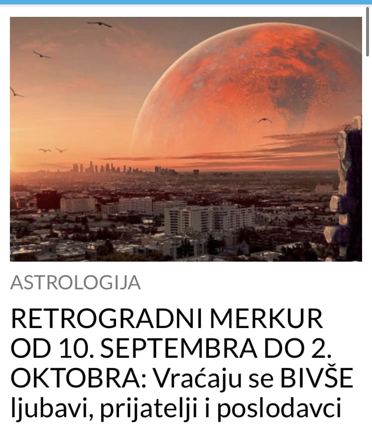 POGLEDAJTE RETROGRADNI MERKUR OD 10. SEPTEMBRA DO 2. OKTOBRA