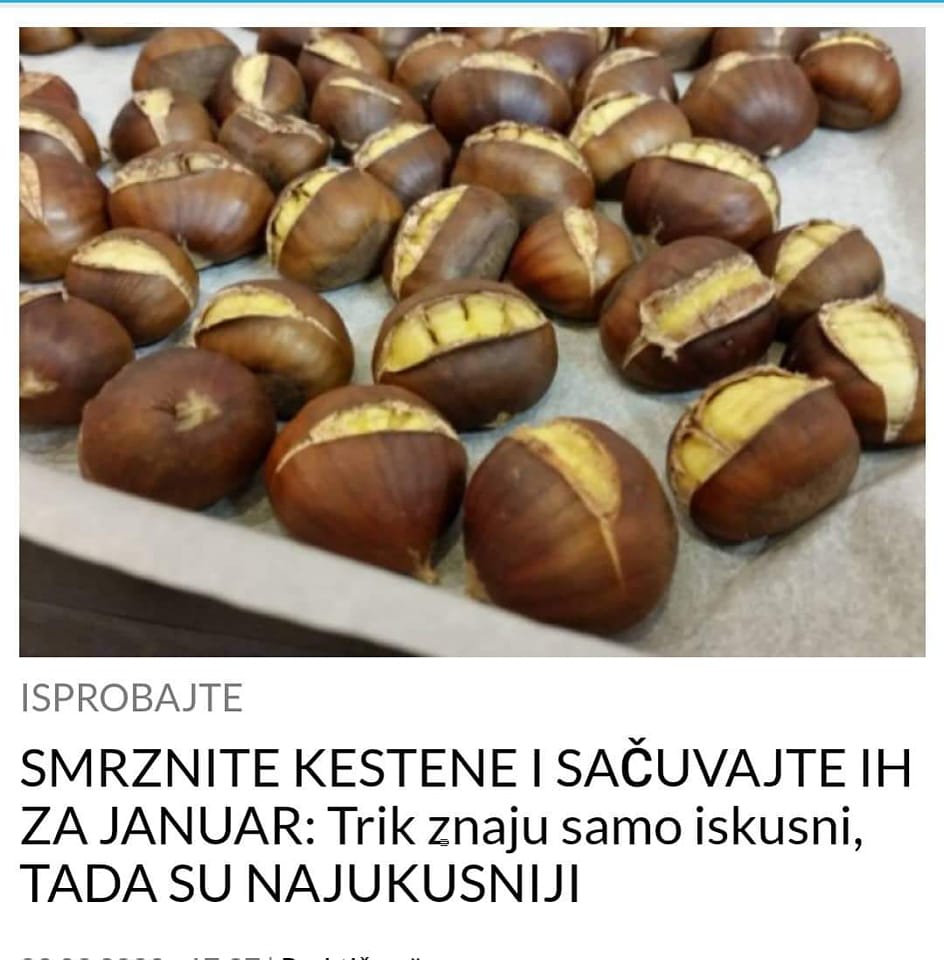 SMRZNITE KESTENE I SAČUVAJTE IH ZA JANUAR: