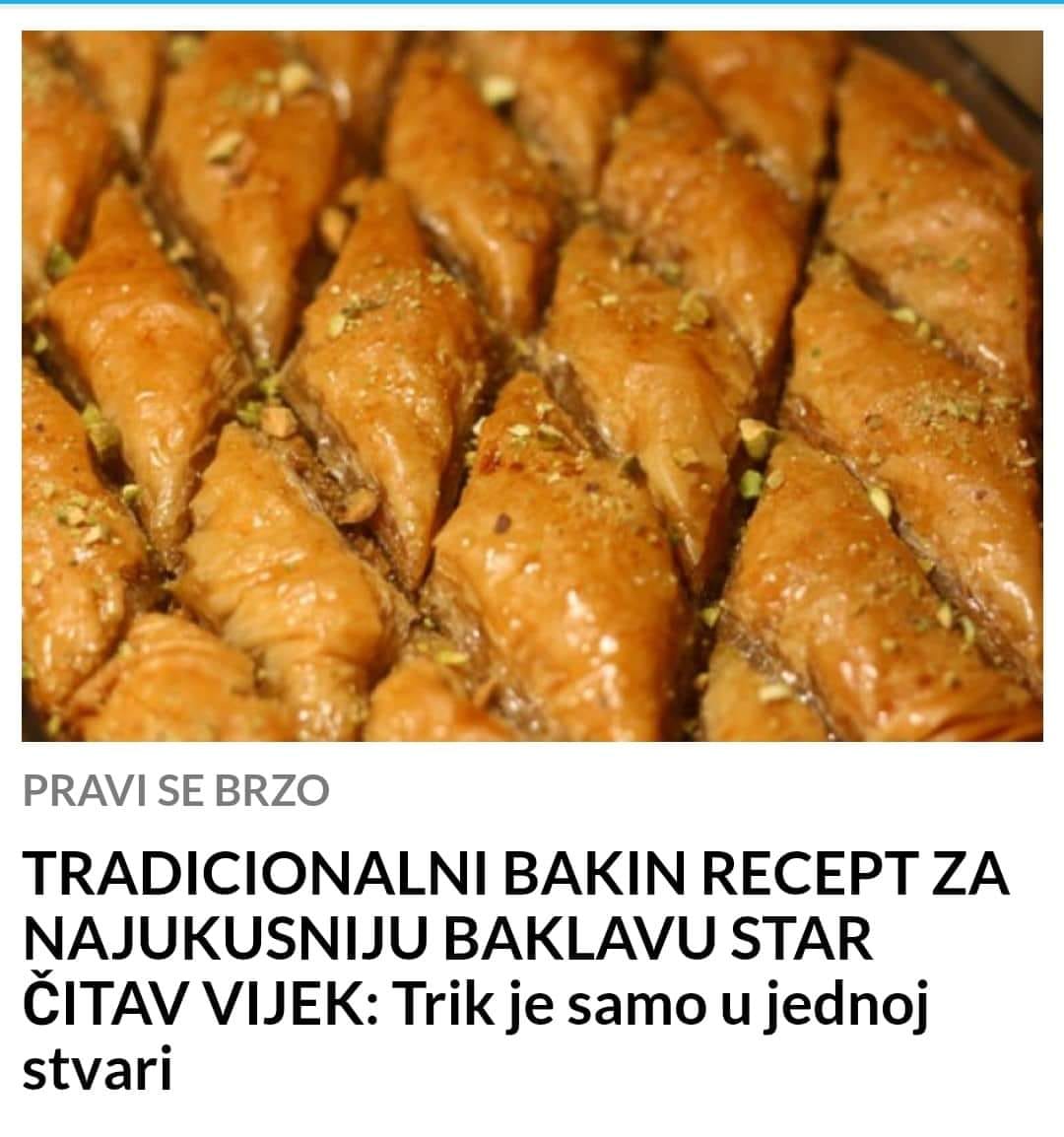 POGLEDAJTE NAJBOLJI RECEPT ZA BAKLAVU