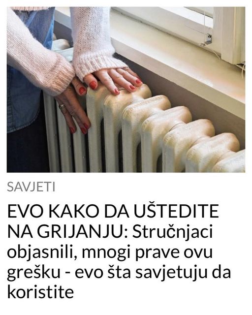 POGLEDAJTE KAKO DA USTEDITE NA GRIJANJU