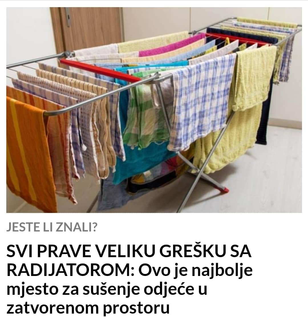 NAJBOLJE MJESTO ZA SUŠENJE VEŠA U KUĆI