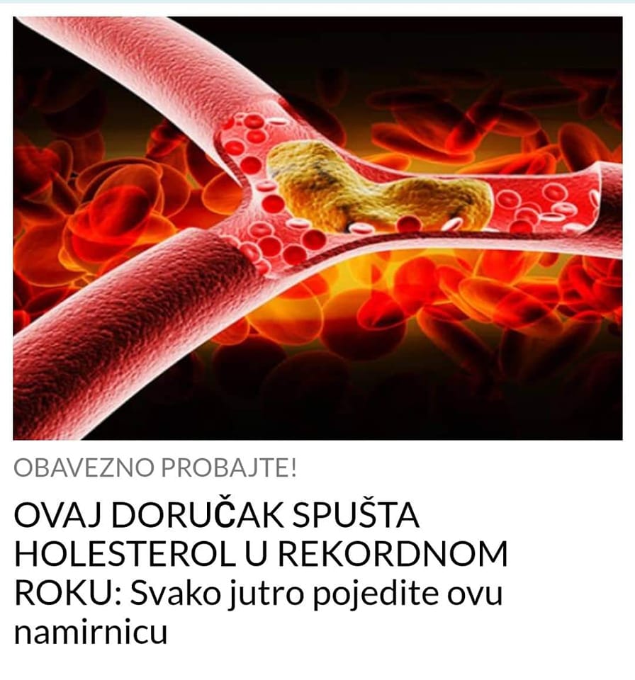 POGLEDAJTE KOJI DORUCAK SPUSTA HOLESTEROL