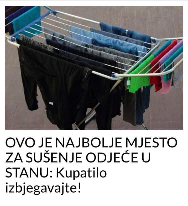 POGLEDAJTE KOJE JE NAJBOLJE MJESTO ZA SUŠENJE VEŠA