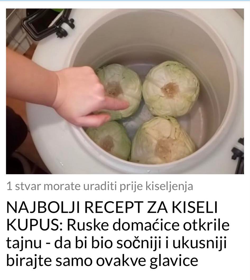 POGLEDAJTE NAJBOLJI RECEPT ZA KISELI KUPUS