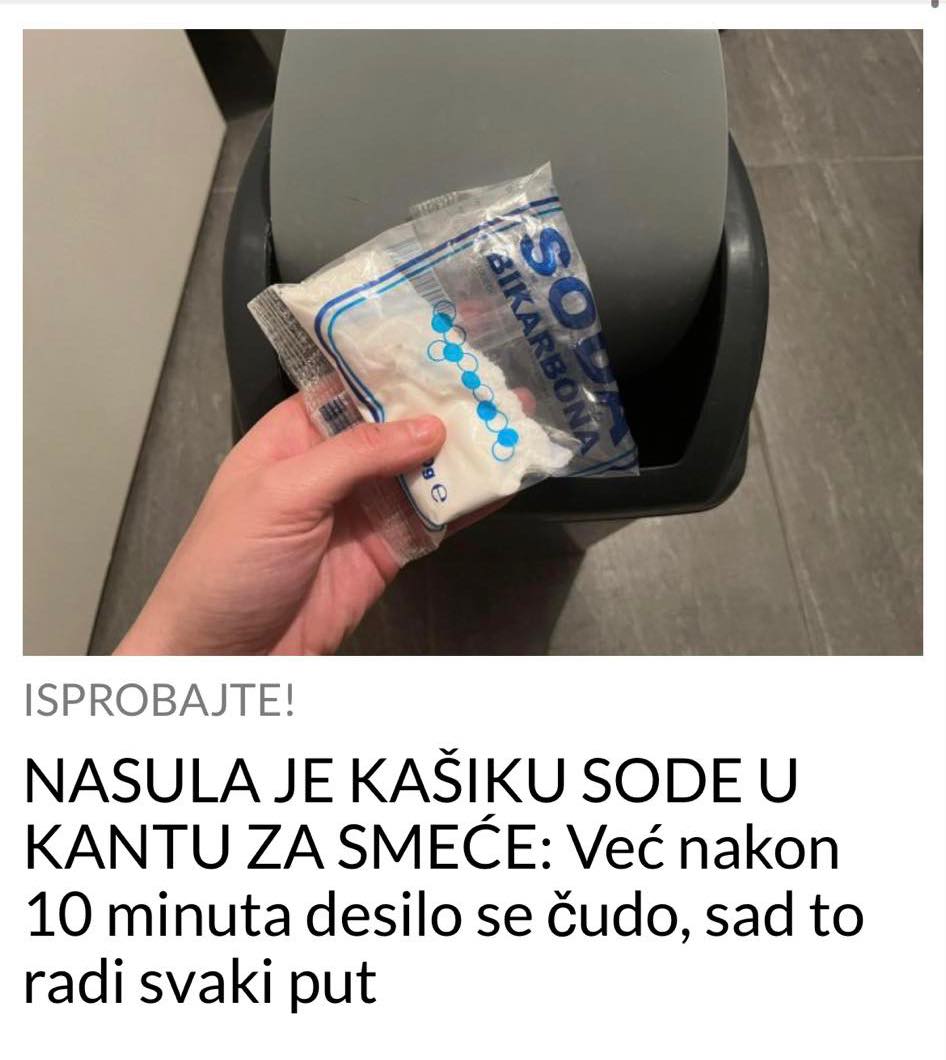 POGLEDAJTE ZA ŠTA SVE MOŽETE DA KORISTITE SODU BIKARBONU