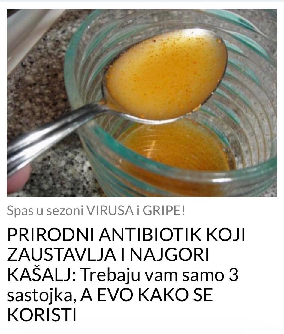 POGLEDAJTE PRIRODNI ANTIBIOTIK KOJI ZAUSTAVLJA I NAJGORI KAŠALJ