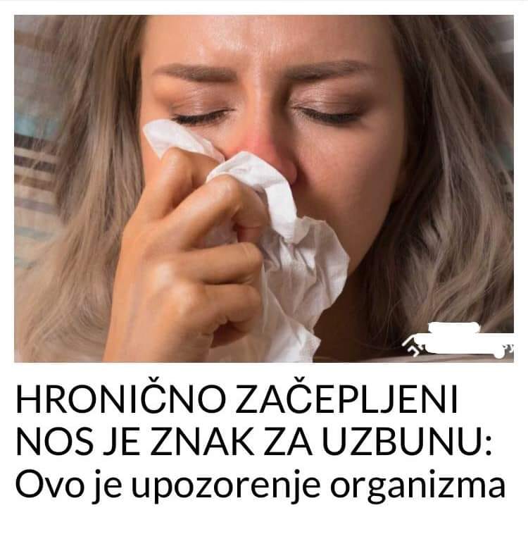 POGLEDAJTE ZBOG CEGA JE HRONIČNO ZAČEPLJENI NOS  ZNAK ZA UZBUNU