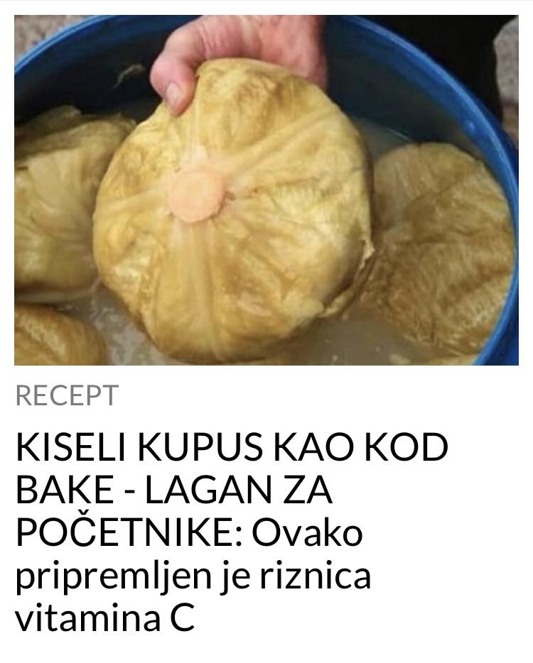 POGLEDAJTE KAKO DA NAPRAVITE KISELI KUPUS KAO KOD BAKE