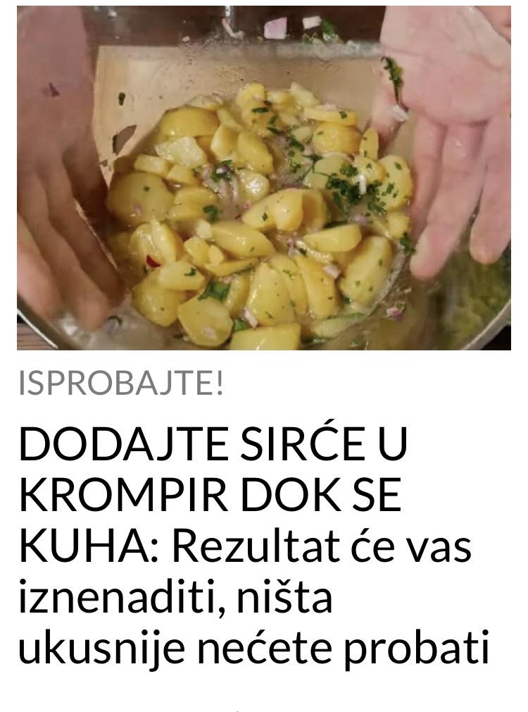 POGLEDAJTE KORISTAN SAVJET ZA KUHANJE KROMPIRA