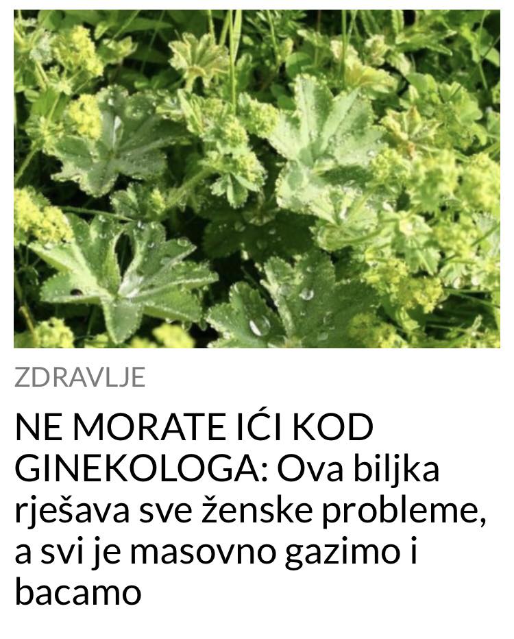 POGLEDAJTE KOJA BILJKA RIJESAVA SVE ZENSKE PROBLEME