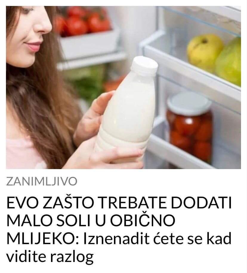 POGLEDAJTE ZASTO JE DOBRO DODATI MALO SOLI U DOMACE MLIJEKO