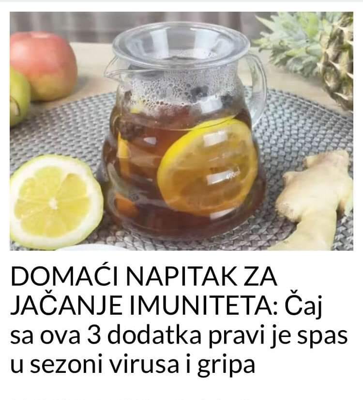 POGLEDAJTE KAKO DA NAPRAVITE DOMACI NAPITAK ZA JACANJE IMUNITETA