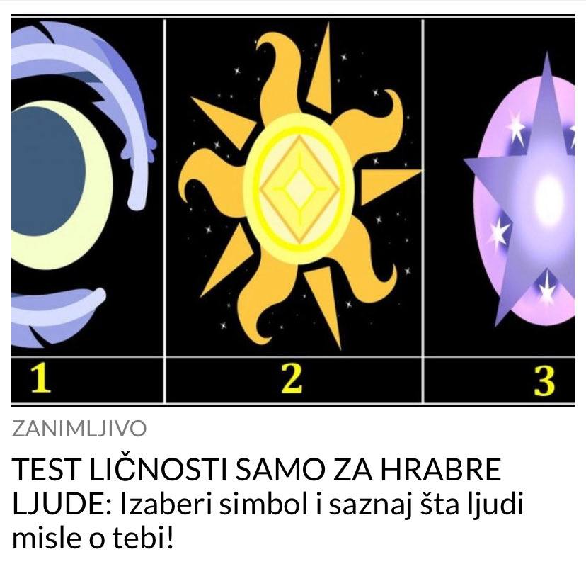 POGLEDAJTE TEST LIČNOSTI SAMO ZA HRABRE LJUDE