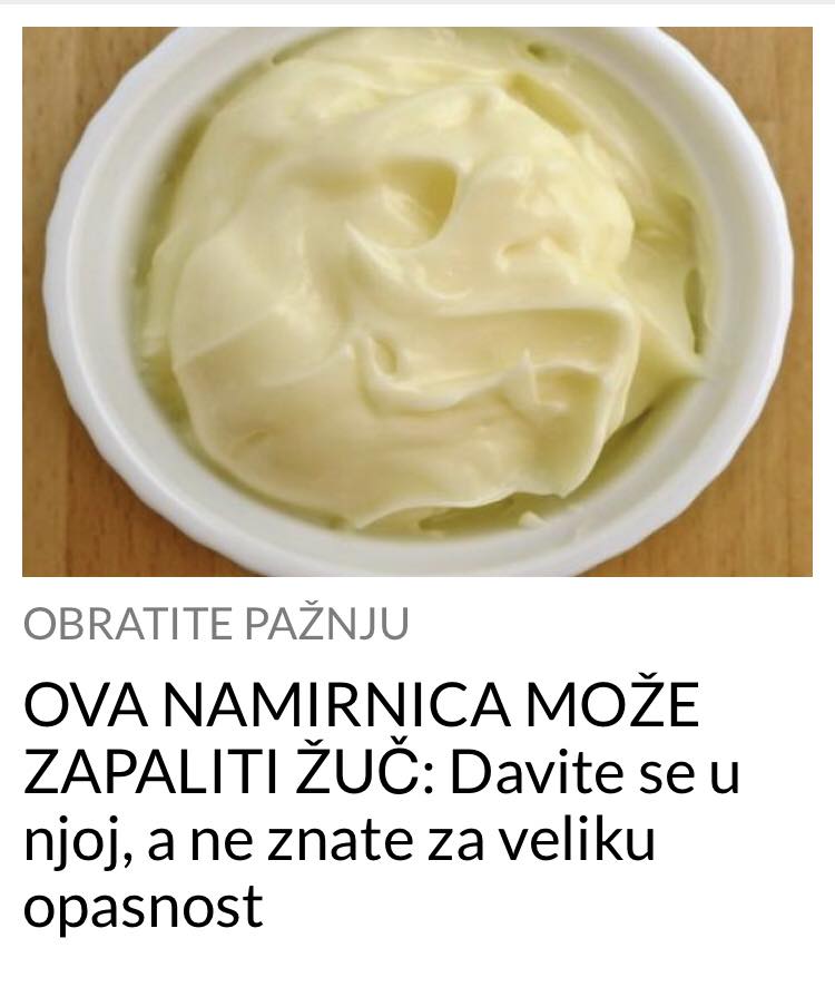 OVO JE MNOGO OPASNA NAMIRNICA ZA ŽUČ