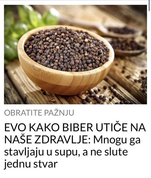 KAKO UTIČE BIBER NA NAŠE ZDRAVLJE I KAKO GA TREBAMO TROŠITI