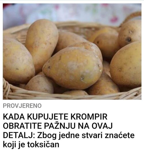 KAKO MOŽETE POGRIJEŠITI U VEZI ODABIRA KROMPIRA