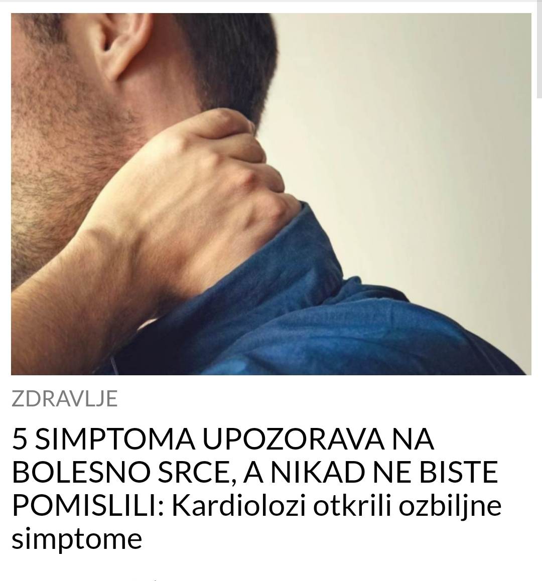 EVO KOJIH 5 SIMPTOMA VAM SE POJAVLJU, A UZROKUJU BOLEST SRCA