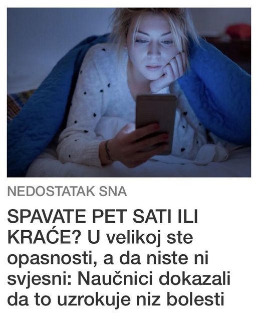 POGLEDAJTE KOLIKO SATI SNA JE POTREBNO DA IMATE !