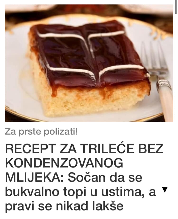 RECEPT ZA TRILEĆE BEZ KONDENZOVANOG MLIJEKA