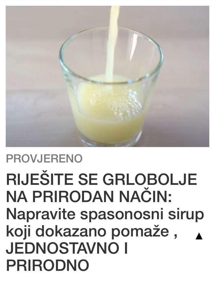 NAJBOLJI RECEPT ZA RJESENJE GRLOBOLJE