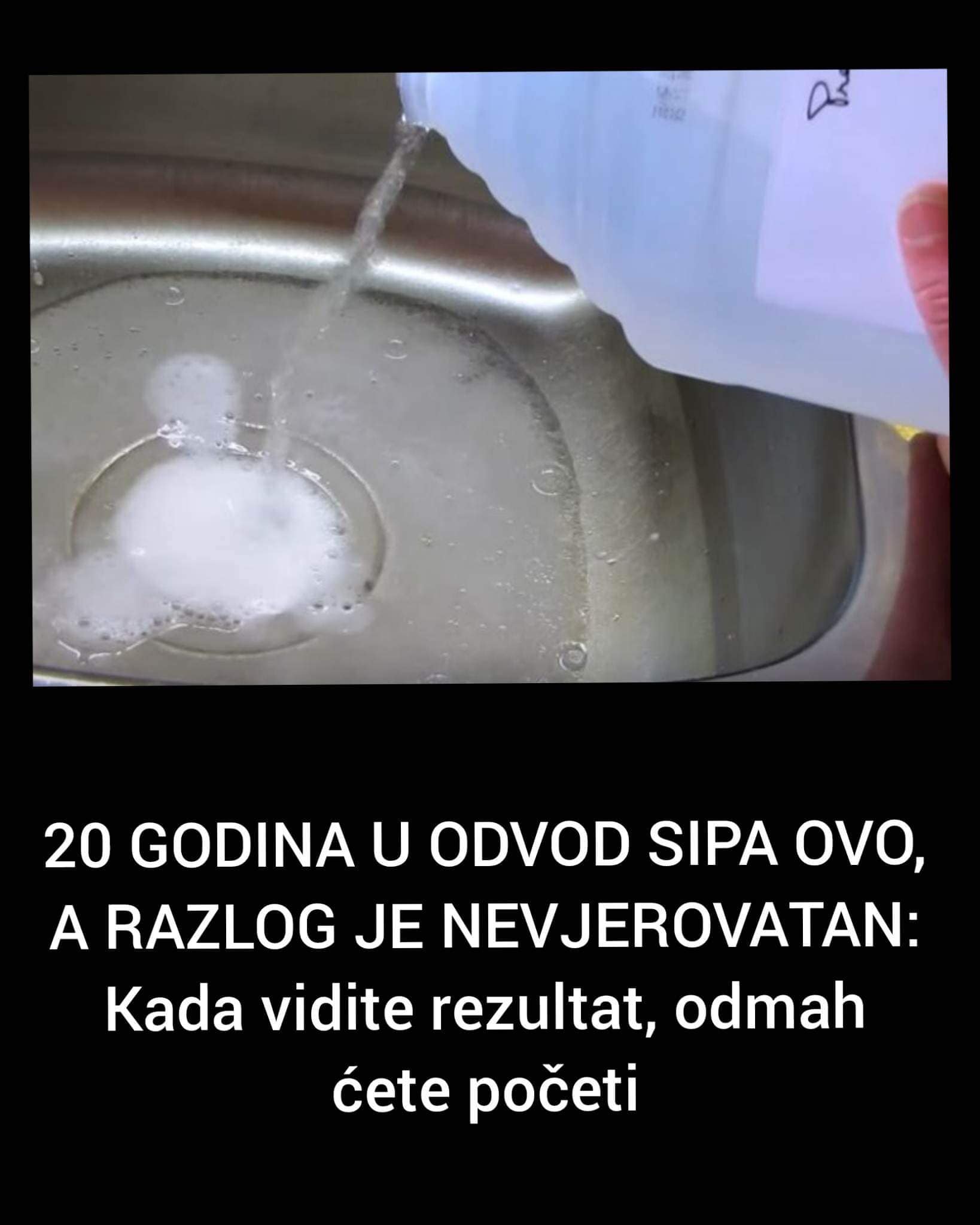 POGLEDAJTE STA TREBA SIPATI U ODVOD