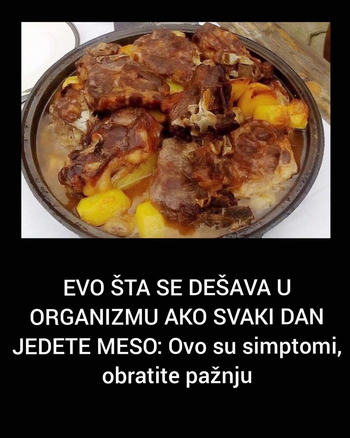 POGLEDAJTE STA SE DESI U ORGANIZMU KADA SVAKI DAN JEDETE MESO