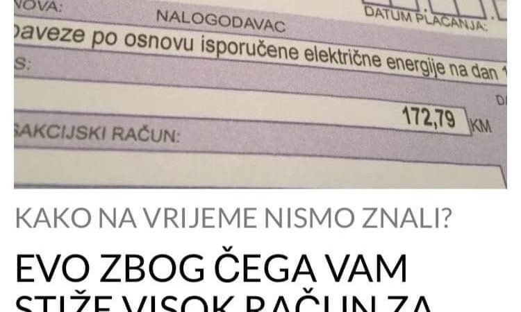 OVO JE RAZLOG ZBOG KOJEG VAM STIŽE VISOK RAČUN ZA STRUJU