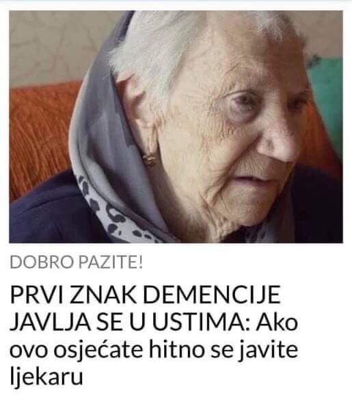 POGLEDAJTE PRVI ZNAK DEMENCIJE SE JAVLJA U USTIMA