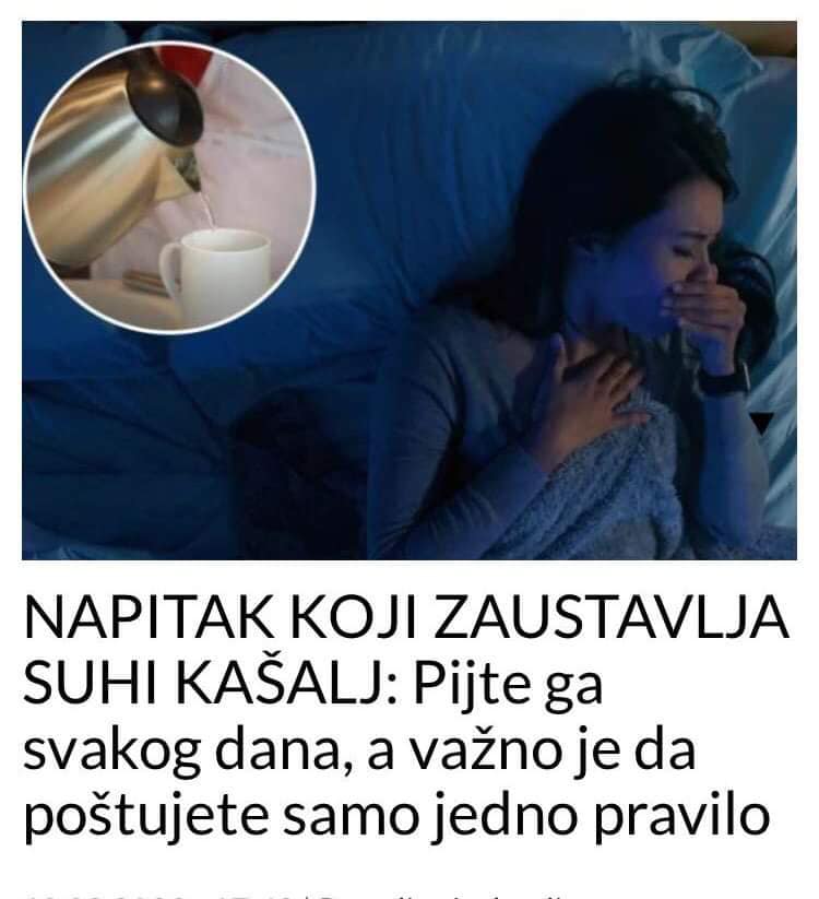 EVO KOJI NAPITAK VAM ZAUSTAVLJA SUHI KAŠALJ