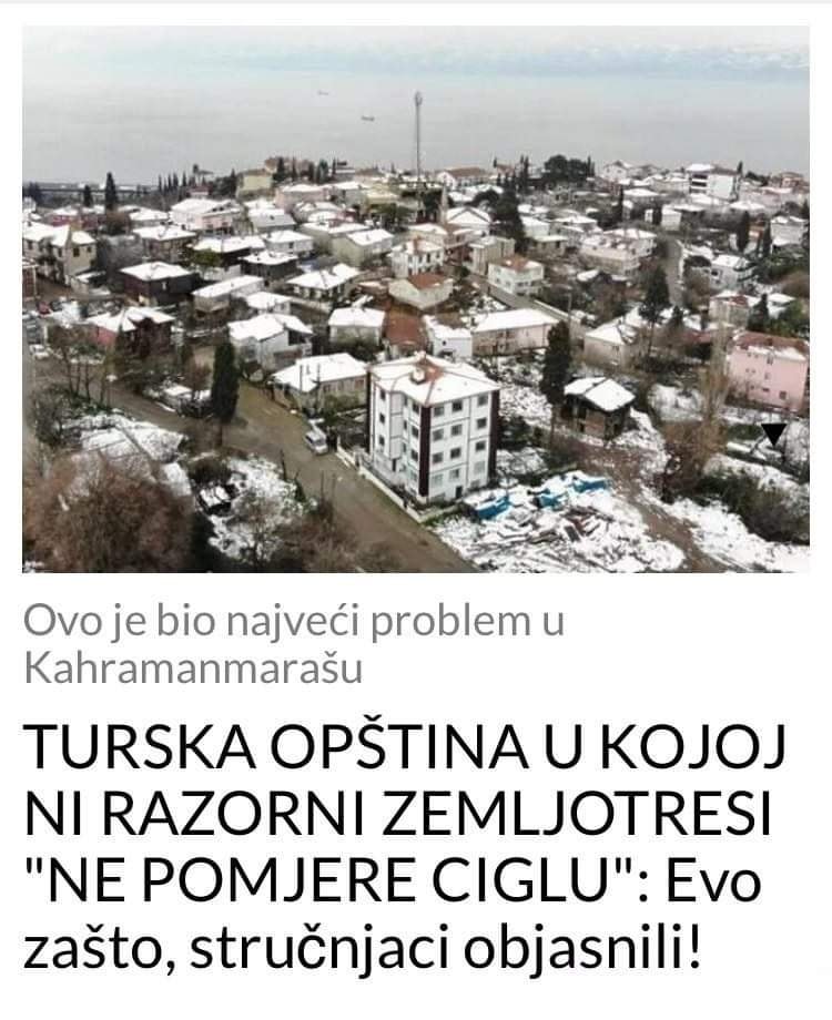 EVO ZBOG ČEGA SE U JEDNOJ OD TURSKIH OPŠTINA TOKOM POTRESA “NE POMJERE NI CIGLE”