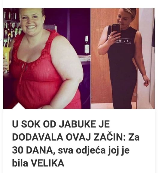 ZBOG OVOG NAPITKA ZA 30 DANA SVA ODJECA JOJ JE BILA VELIKA