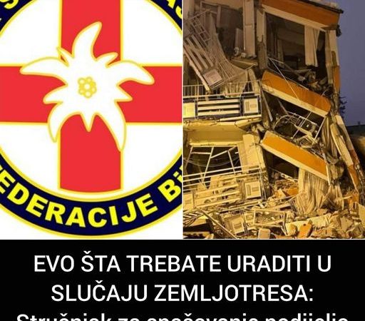 POGLEDAJTE STA TREBA URADITI U SLUCAJU ZEMLJOTRESA!